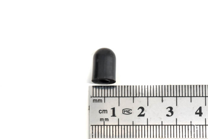 Plastic end cap on front...
