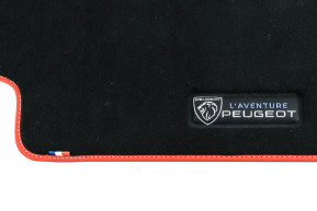 Tapis textile noir/rouge, 206 cabriolet
