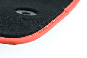 Tapis textile noir/rouge, 206 cabriolet