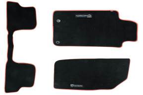 Tapis textile noir/rouge, 206 cabriolet