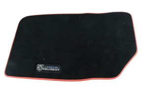 Tapis textile noir/rouge, 206 cabriolet