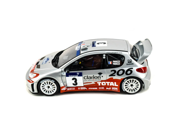 1/18 206 wrc argent tour de...