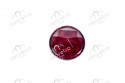 Red round glass license plate light