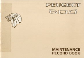 Carnet de maintenance 604 1977