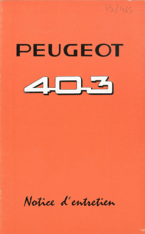 403 notice d'utilisation 1963