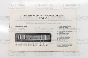 204c additif notice entretien 1969