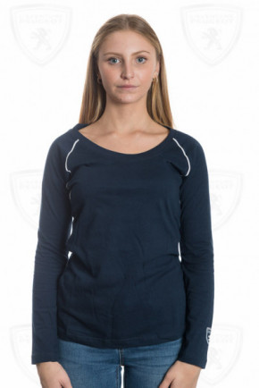 Women's t-shirt long sleeves navy-white