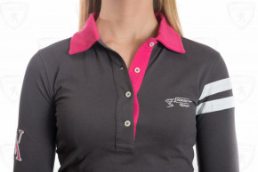 Vicomte women's polo shirt with long sleeves gray