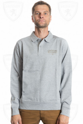 Peugeot adventure unisex polo shirt gray logo on back