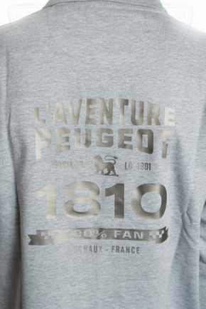 Peugeot adventure unisex polo shirt gray logo on back
