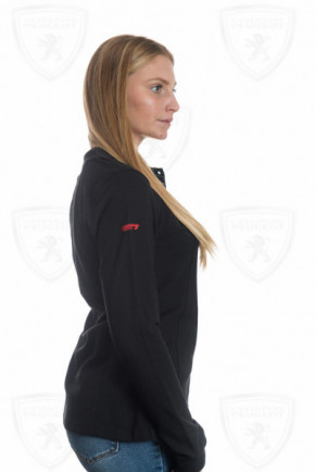 Women's black and red long-sleeved gti polo shirt