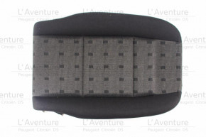 Rear seat backrest upholstered