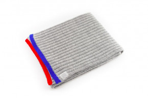 Grey/blue/red flannel scarf