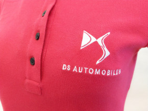 Women's black ds polo shirt