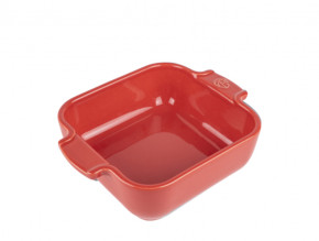 Square plate 18cm red