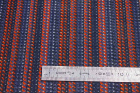 Orange blue striped fabrics