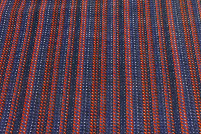 Orange blue striped fabrics