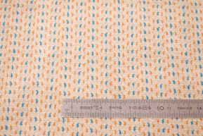Blue brown overstitched velvet fabric