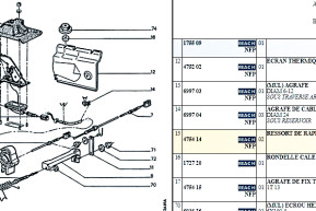 Hand brake return spring