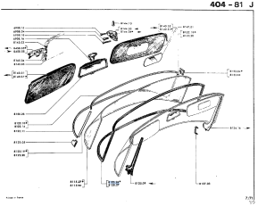 Windscreen gasket 404 cabriolet
