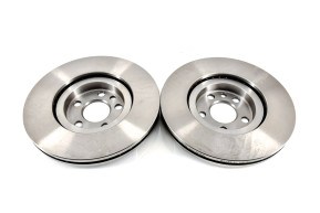 Set of 2 ventilated brake discs