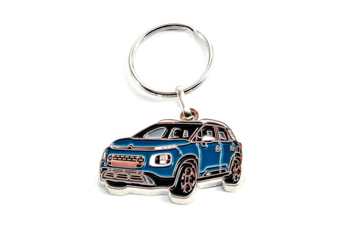 Porte clé Citroën C3 Aircross noire ,en métal, idée cadeau sympa • Ateepique