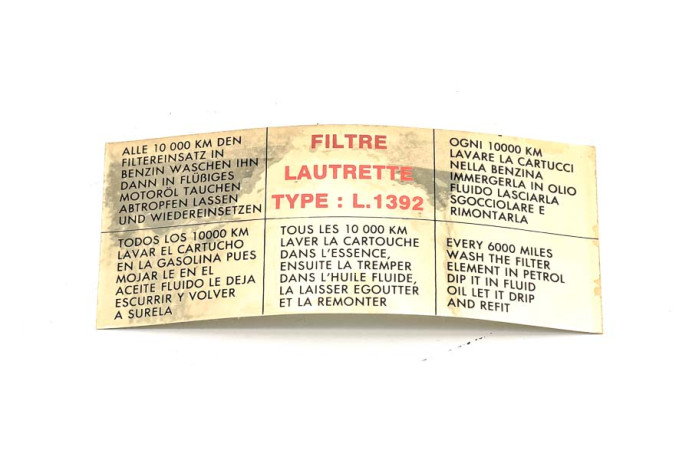 Lautrette filter label