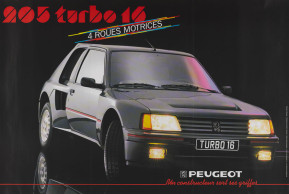 Advertising poster 205 turbo 16 - 1985