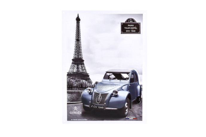 Plaque metal relief 2cv...