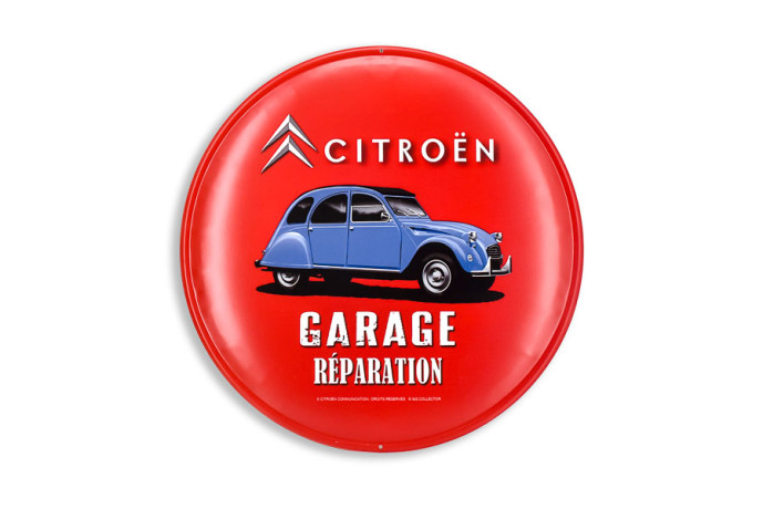 Red round metal plate 2cv...