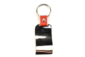 Prestige nv logo faux leather key ring