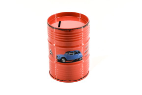Red 2cv garage oil can piggy bank
