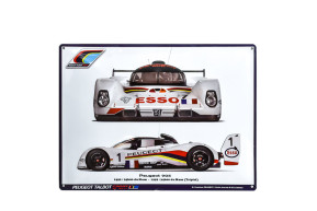 Metal plate peugeot 905, with reliefs