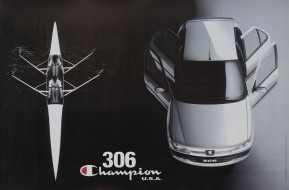 Affiche 306 champion noir / blanc 1997